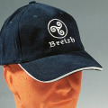 Casquette adulte Broderie Triskell Breizh marine/blanc Taille unique