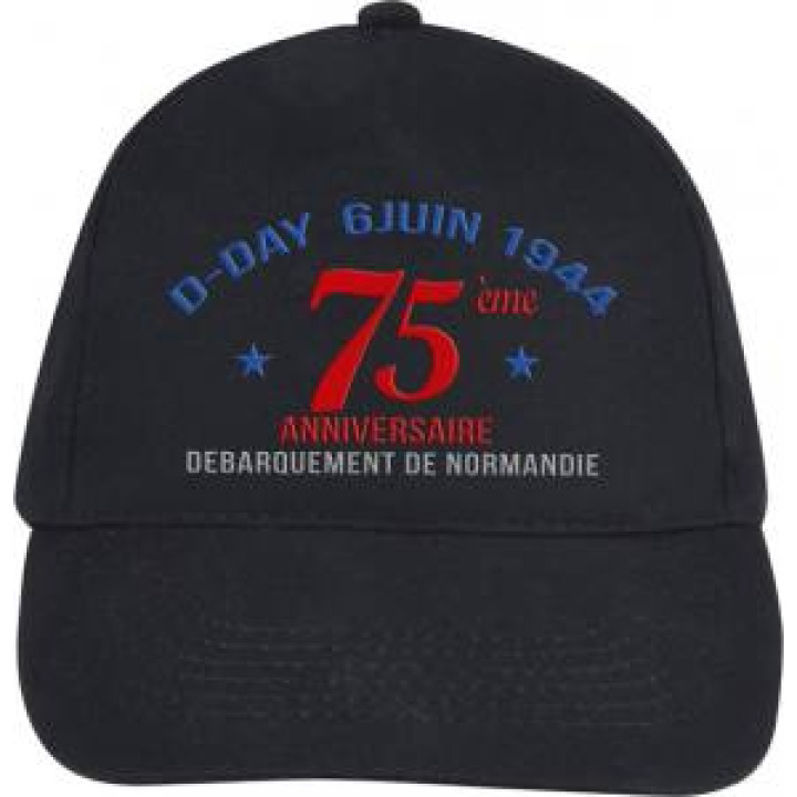 Casquette adulte E1244 Ref 31195 Broderie 75th Anniversary marineblanc Taille unique