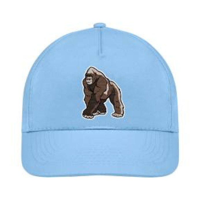 Casquette enfant 5 panneaux Patch transfert Gorille  transfert Côte gauche la Vallée des Singes Ble