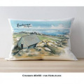 Coussin all-over Aquarelle Maison Fond de Mer Kerlouan (Palitine) uni 60 x 40