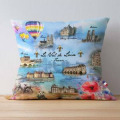 Coussin all-over Ch&acirc;teaux Val de Loire France uni 40 x 40