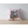 Coussin all-over Chouette &Eacute;t&eacute; Native Tribes (Rose Clair) uni 40 x 40