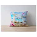 Coussin all-over Décor Île de Ré uni 40 x 40