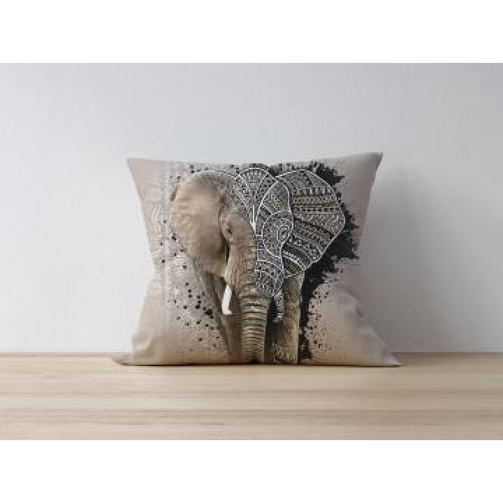Coussin allover Éléphant Native Tribes uni 40 x 40