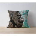 Coussin all-over Gorille Linocut Zoo de Thoiry uni 40 x 40