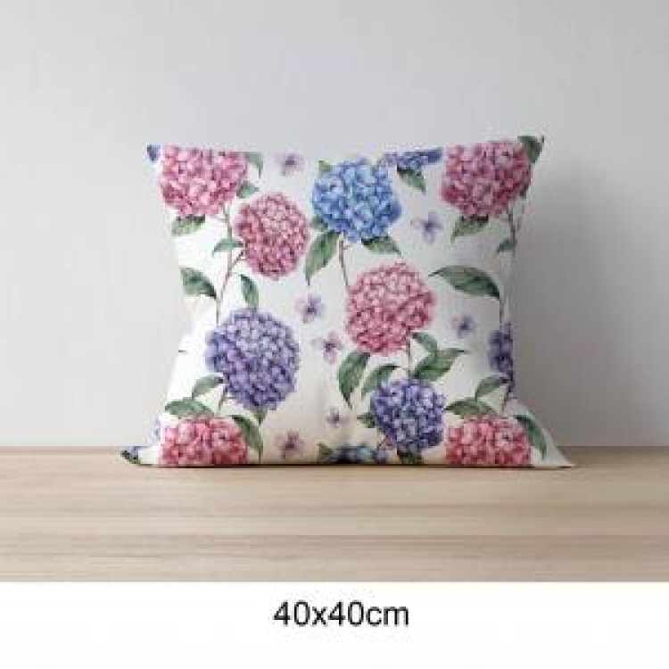 Coussin all-over Hortensia (Palitine) uni 40 x 40