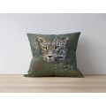 Coussin all-over Léopard Intemporel (Kaki Marron) Bioparc uni 40 x 40