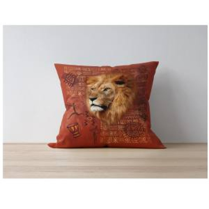 Coussin allover Lion IntemporelOrange Feu uni 40 x 40