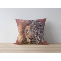 Coussin all-over Lion Native Tribes (Orange Feu) uni 40 x 40