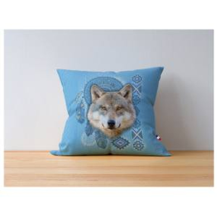 Coussin allover Loup Intemporel Cerza uni 40 x 40