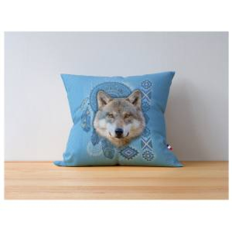Coussin all-over Loup Intemporel Cerza uni 40 x 40
