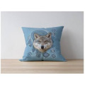 Coussin all-over Loup Intemporel Parc Animalier des Pyrénées uni 40 x 40