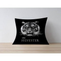 Coussin all-over (Palatine) Sylvester Tigre (Mod&egrave;le Exclusif) Gamme Black Cerza uni 40 x 40