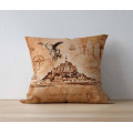 Coussin all-over Parchemin Mont Saint Michel uni 40 x 40