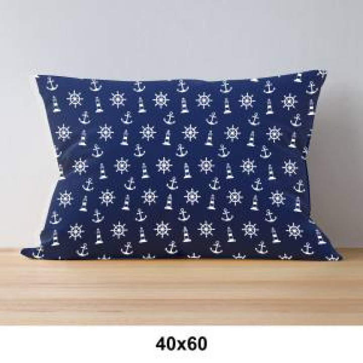 Coussin allover Phare Roue Ancre uni 60 x 40