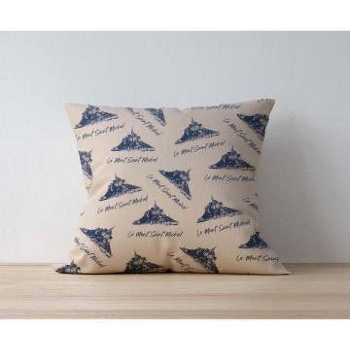Coussin allover Semi Mont Saint Michel uni 40 x 40