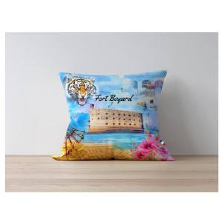 Coussin allover Style Boite Tigre Fort Boyard uni 40 x 40