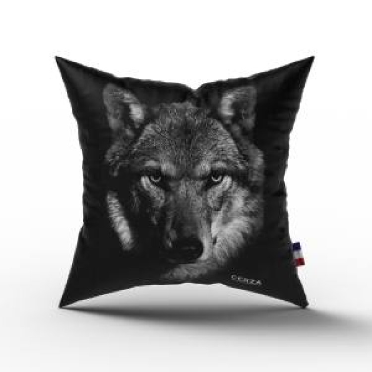 Coussin all-over Sublimation Loup Gamme Black (Palitine) Cerza uni 40 x 40