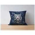 Coussin all-over Tigre Blanc Intemporel Cerza uni 40 x 40