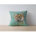 Coussin all-over Tigre Brun Intemporel Espace Zoologique de la Plaine uni 40 x 40