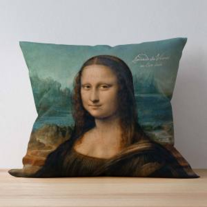 Coussin allover Visage Joconde Clos Lucé uni 40 x 40
