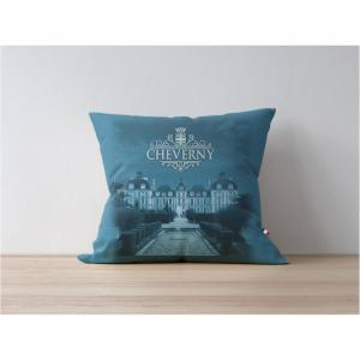 Coussin allover Vue du Château Cheverny uni 40 x 40