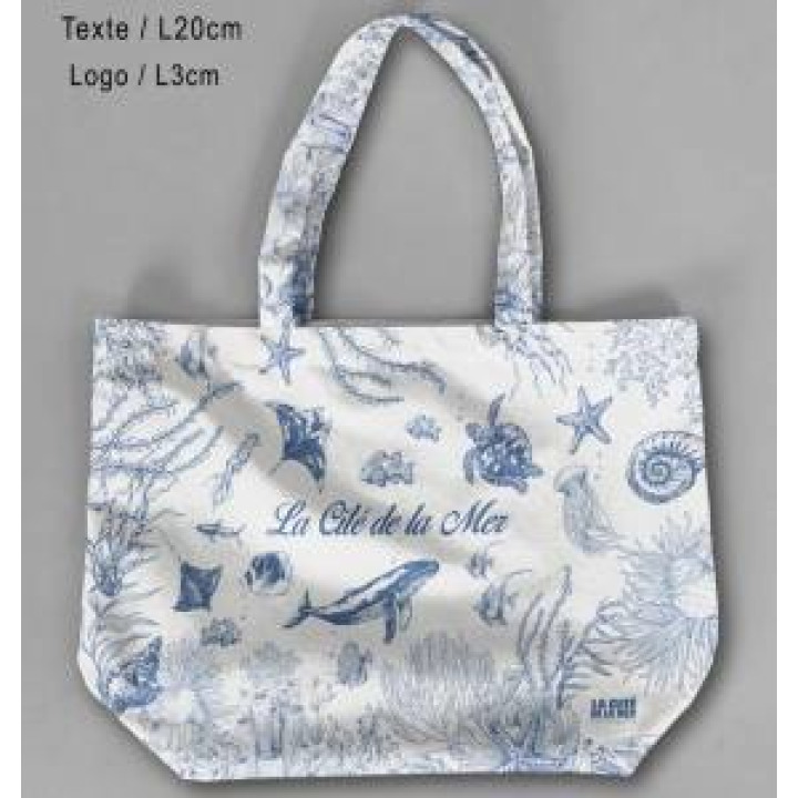 Grand sac shopping allover Décor Marin Cité de la Mer Blanc Taille unique