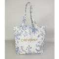 Grand sac shopping all-over Toile de Jouy Cheverny (Bleu) Blanc Taille unique