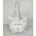 Grand sac shopping all-over Toile de Jouy Cheverny (Vert) Blanc Taille unique