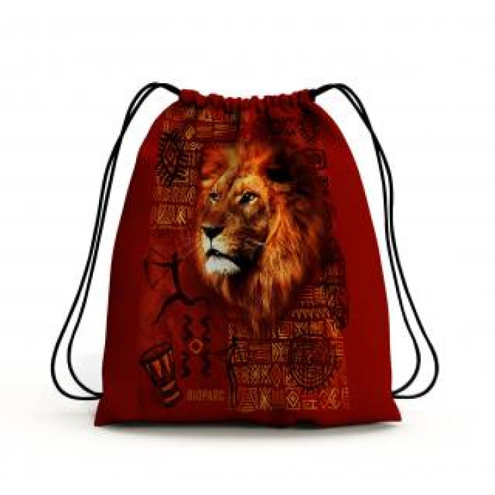 Gymsac allover Lion IntemporelOrange Feu Bioparc Blanc Taille unique