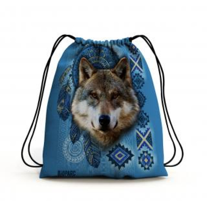 Gymsac allover Loup Intemporel Bleu Beige Bioparc Blanc Taille unique