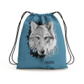 Gymsac all-over Loup Natives Tribes les Loups du Gévaudan (Fond Citadel Blue) Blanc Taille unique