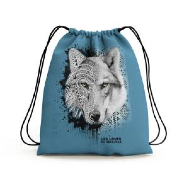 Gymsac allover Loup Natives Tribes les Loups du Gévaudan Fond Citadel Blue Blanc Taille unique