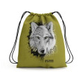 Gymsac all-over Loup Natives Tribes les Loups du Gévaudan (Fond Khaki) Blanc Taille unique