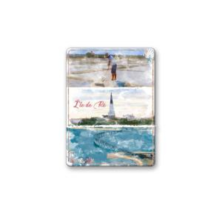 Magnet Aquarelle Île de Ré Phare des Baleines Blanc Taille unique