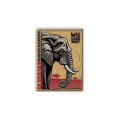 Magnet bois &Eacute;l&eacute;phant Linocut Zoo de Thoiry Blanc Taille unique