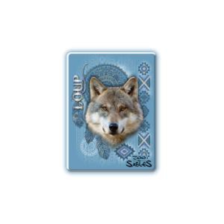 Magnet bois Loup Intemporel Zoo des Sables dOlonne Blanc Taille unique