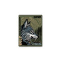 Magnet bois Loup Linocut Bioparc Blanc Taille unique