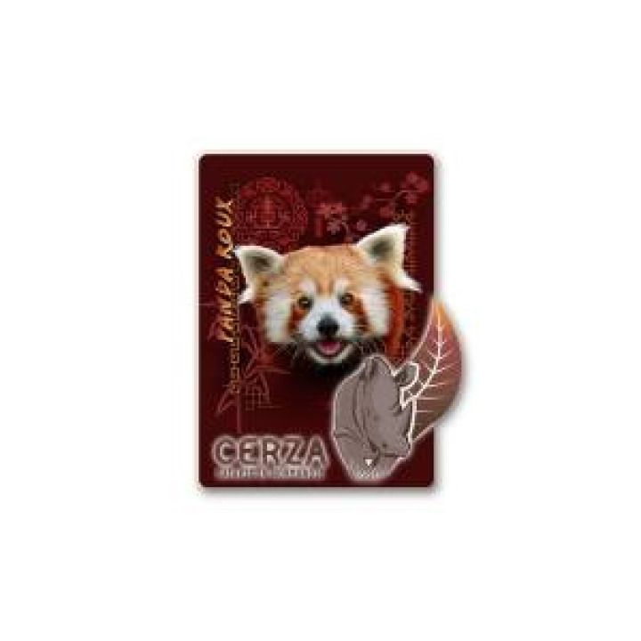 Magnet bois Panda Roux Intemporel Cerza Blanc Taille unique