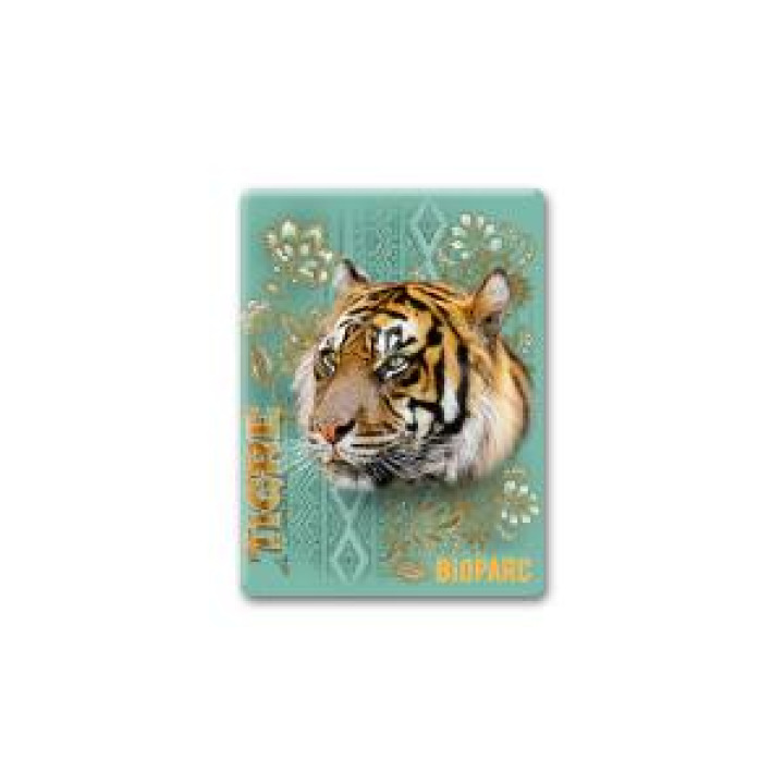 Magnet bois Tigre Intemporel Turquoise Cuivre Bioparc Blanc Taille unique