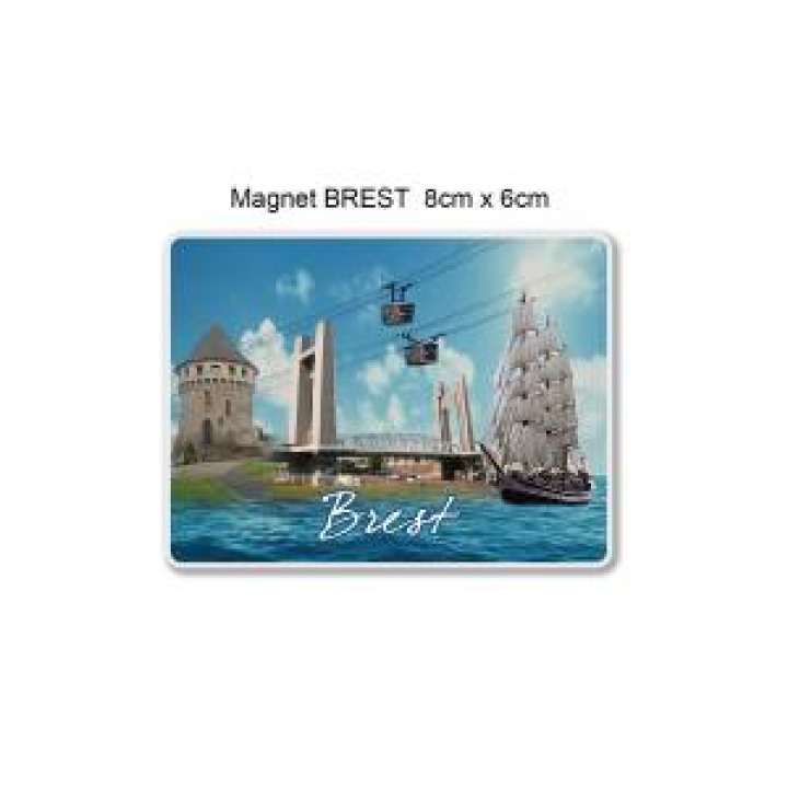 Magnet Brest Tour Tanguy Bateau Pont Electrique Blanc Taille unique