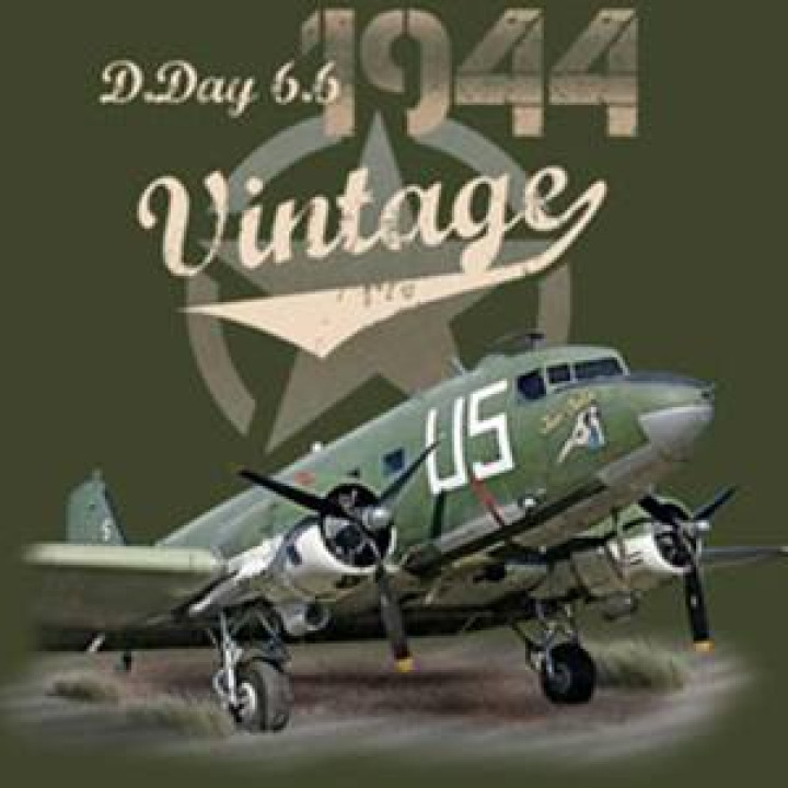 Magnet Carre Avion Tarmac Vintage DDay 1944 Blanc Taille unique
