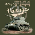 Magnet Carre Char Vintage D-Day 6/6 1944 Blanc Taille unique