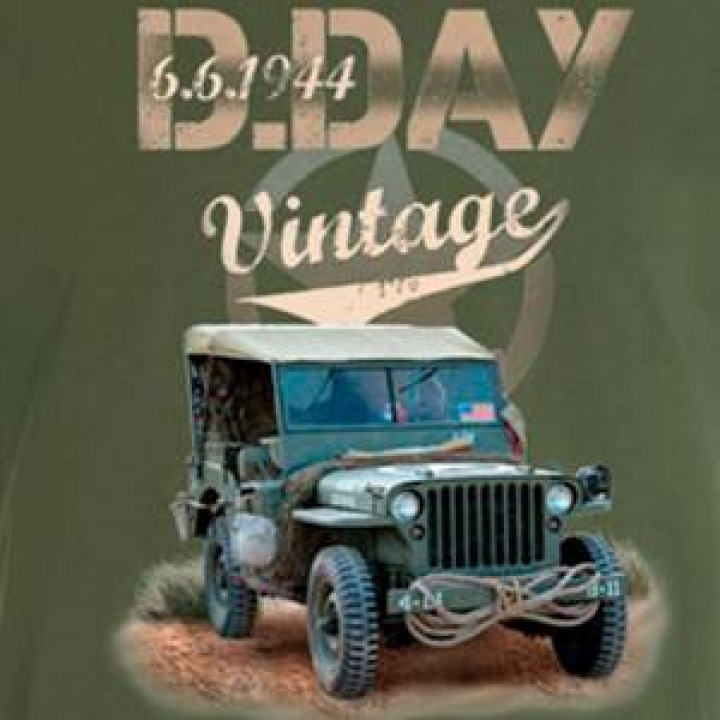 Magnet Carre Jeep Vintage DDay Blanc Taille unique