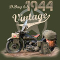 Magnet Carre Moto Am&eacute;ricaine Vintage D-Day 6/6 1944 Blanc Taille unique