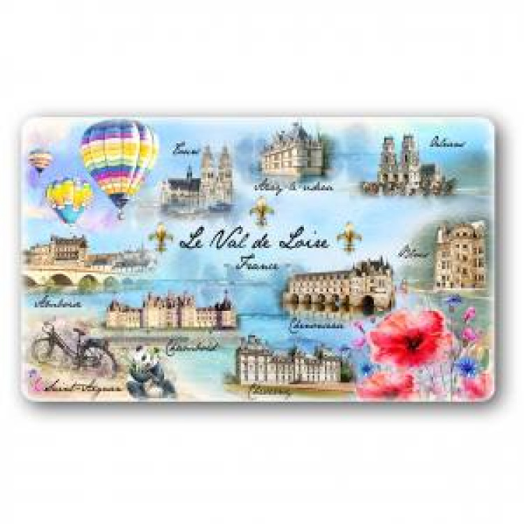 Magnet Ch&acirc;teaux Val de Loire France Blanc Taille unique