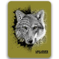 Magnet Loup Natives Tribes les Loups du Gévaudan (Fond Vert Anis) Blanc Taille unique