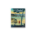Magnet Maison Bateau &Icirc;le de Br&eacute;hat Blanc Taille unique