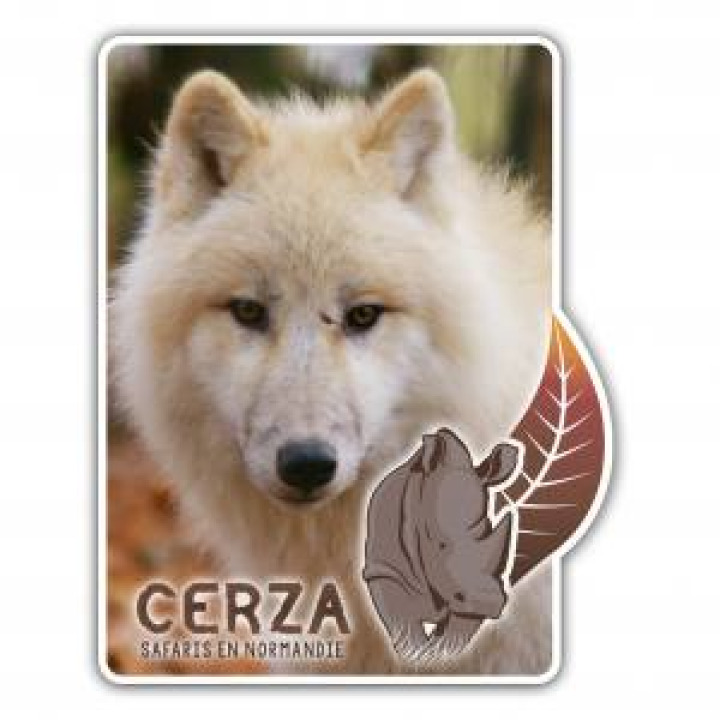 Magnet Rectangulaire avec découpe Loup Blanc Cerza Blanc Taille unique