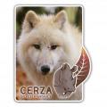 Magnet Rectangulaire avec d&eacute;coupe Loup Blanc Cerza Blanc Taille unique